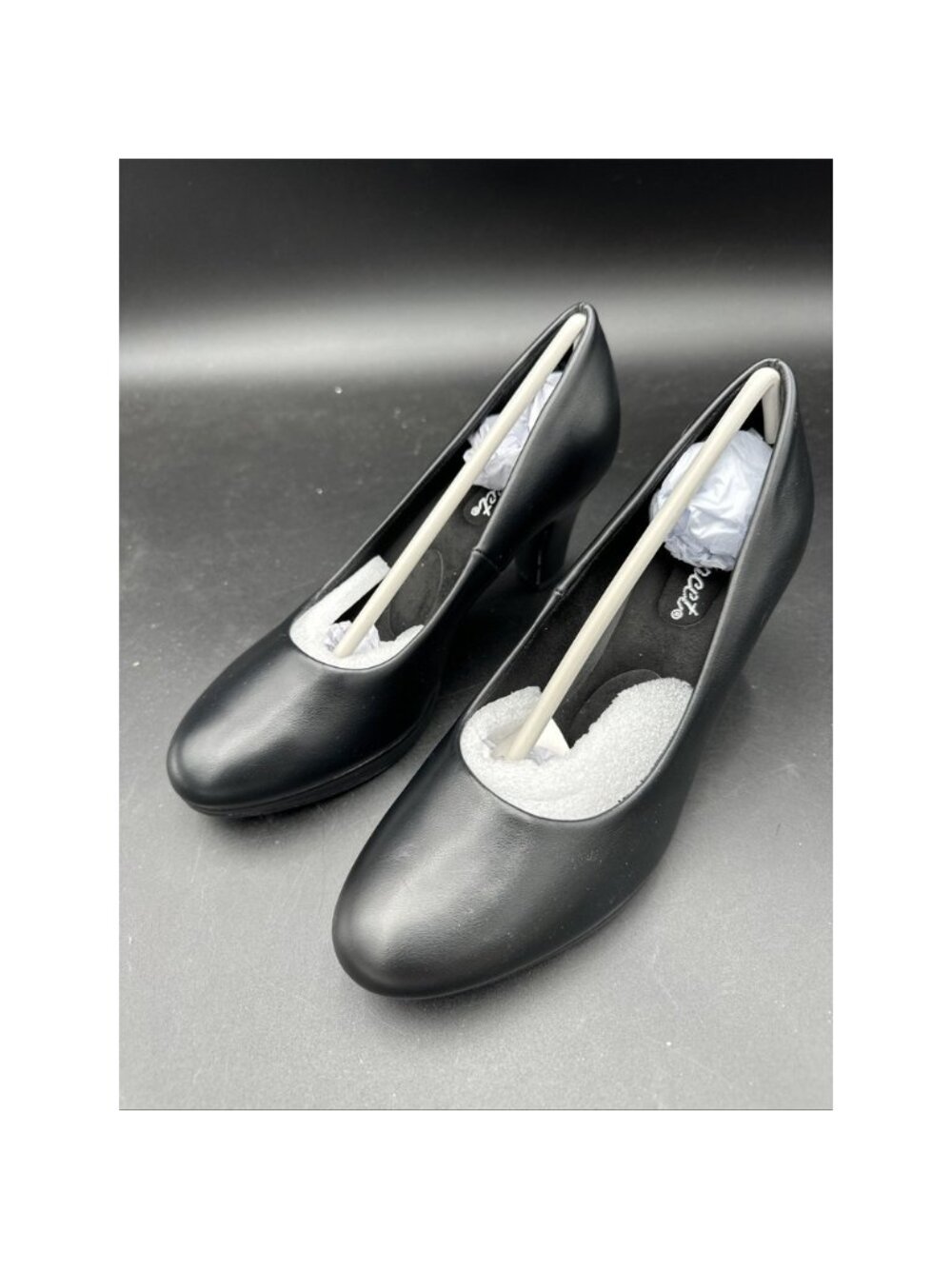 Easy Street Equinox Womens Round Stiletto Heel Pumps , Black Size 6.5 Narrow